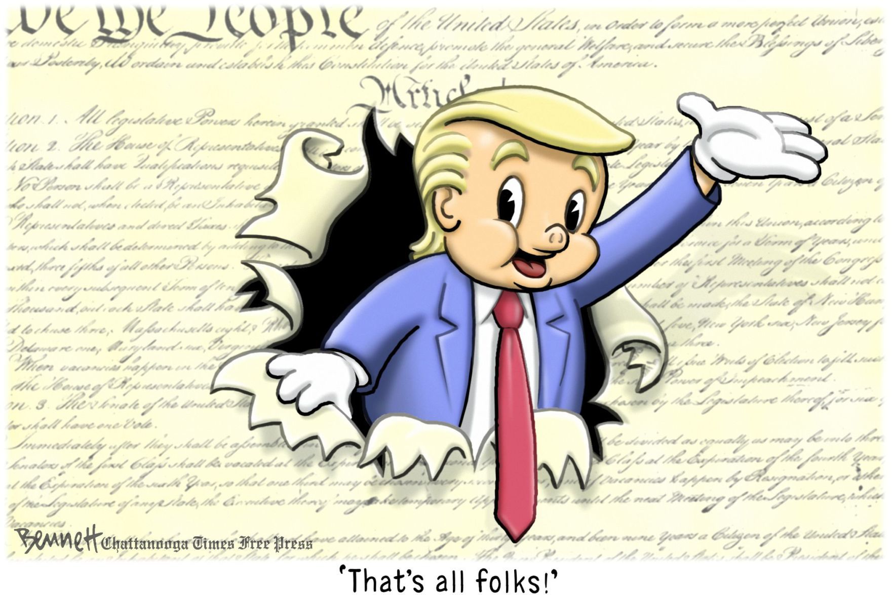 Bennett editorial cartoon